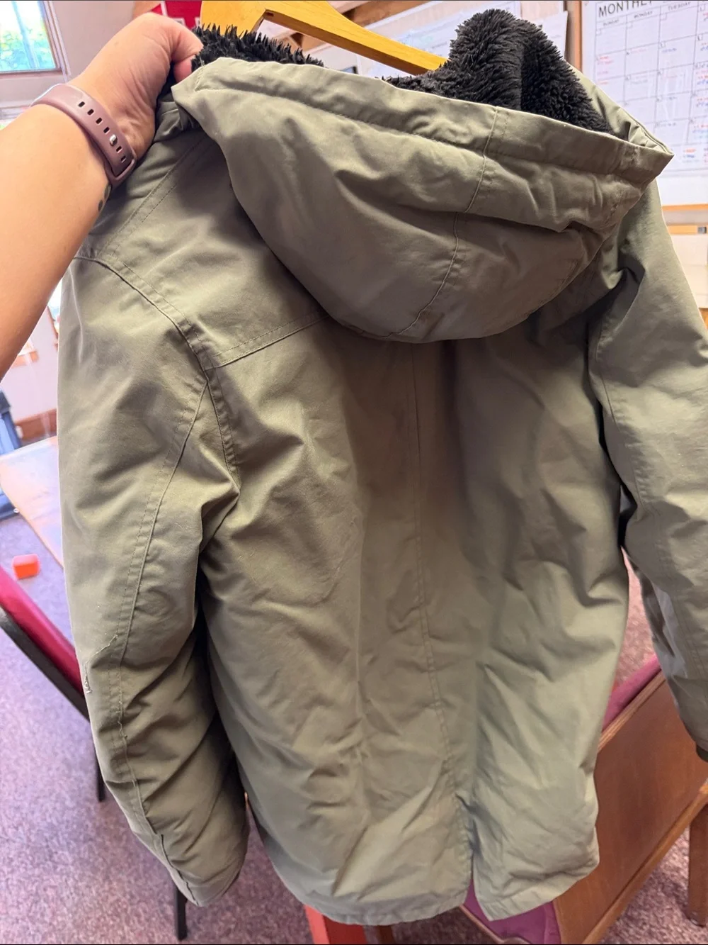 Eddie Bauer Men's Olive Green Hooded Field Jacket - Picture 4 of 4